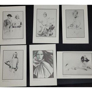 Reprint 4x6 Pencil Drawings Honey Mooners 1977 Robyn 1976 Red The Clown 1977